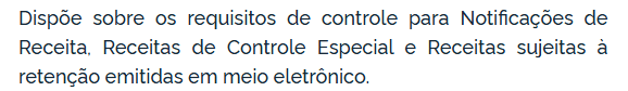 Enunciado da RDC 1.000 de 2025 da Anvisa sobre receitas digitais com o texto "Dispõe sobre os requisitos de controle para Notificações de Receita, Receitas de Controle Especial e Receitas sujeitas à retenção emitidas em meio eletrônico"